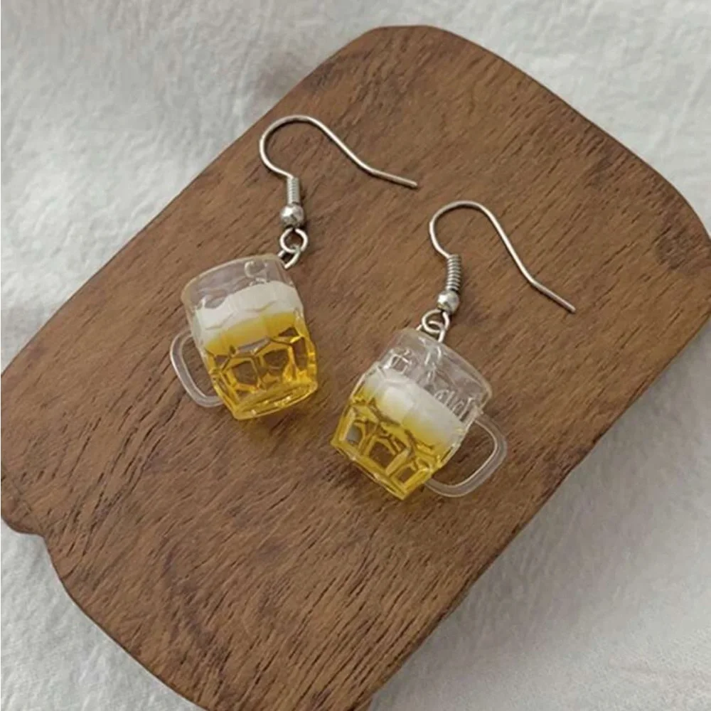 Novelty Beer Mug Drop Earrings NEW 🏷️